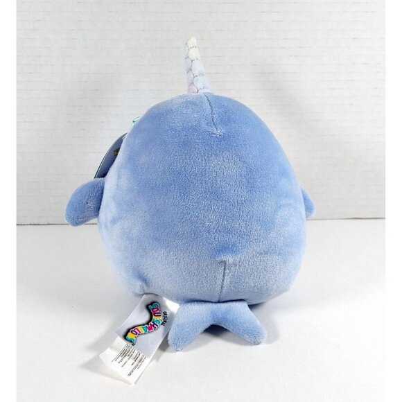 Squishmallow 5"  Naomi Narwhal Rainbow Kellytoy Plush NEW - Picture 3 of 4